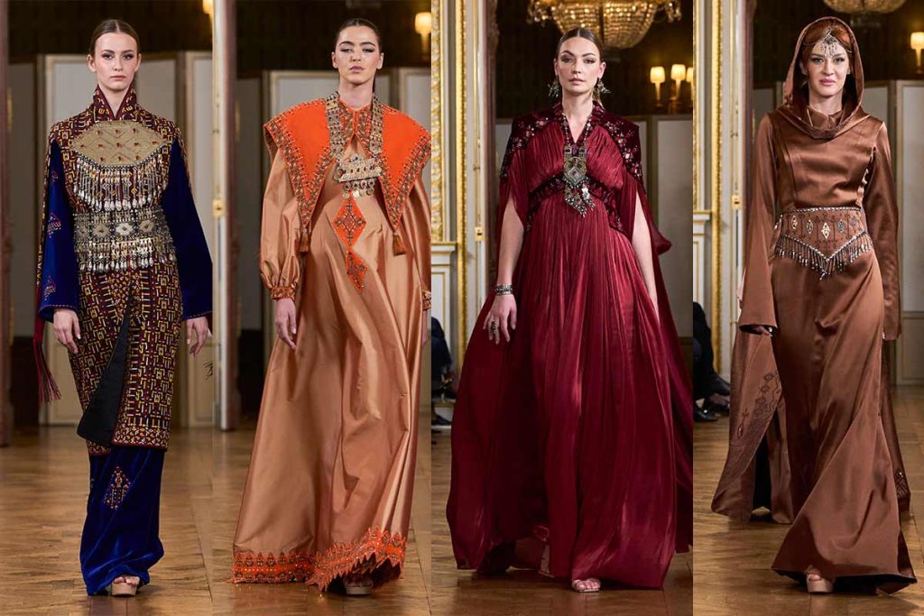 Ashgabat présentant une collection traditionnelle modernisée à l'Oriental Fashion Show 2024 au Shangri-La Palace